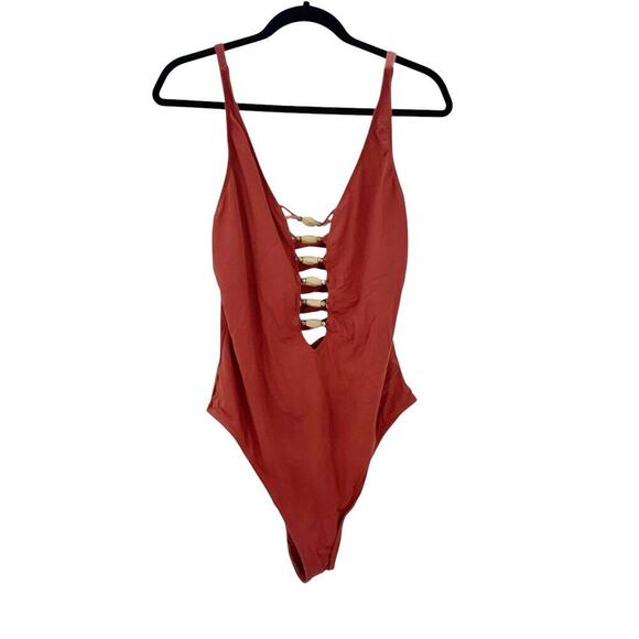 Bleu by Rod Beattie Kore Lace Down Mio One-Piece Swimsuit Sienna Size 14 NWT - Picture 13 of 13